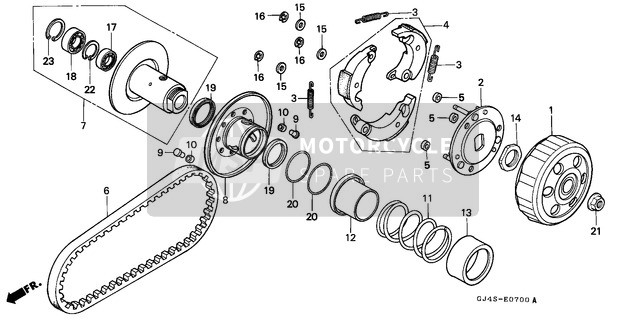 Honda SH75 1995 Cara conducida para un 1995 Honda SH75